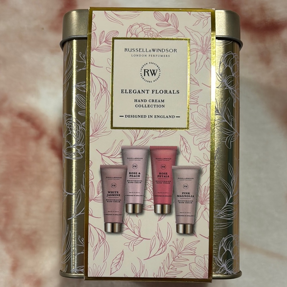 Russell & Windsor London Elegant Florals Hand Cream Collection NWT 4x1.01oz